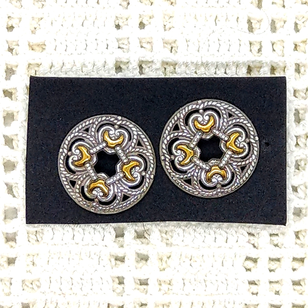 Brighton Two Toned Pierced Earrings